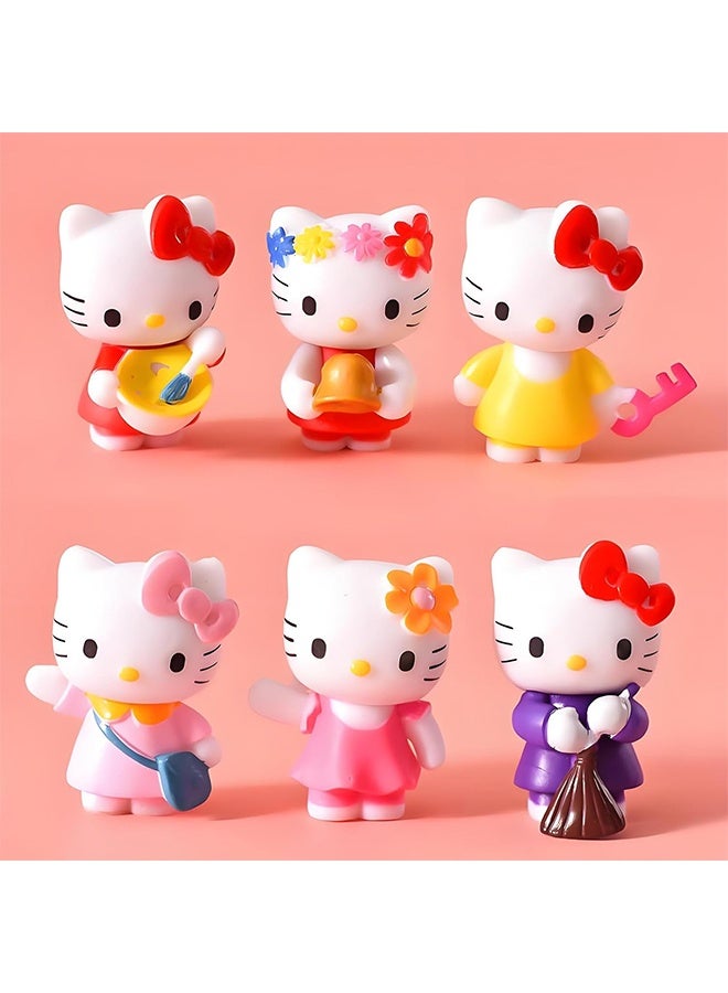 هالو كيتي شخصيات الرسوم المتحركة Kawaii زينة الكعكة للفتيات عيد ميلاد سعيد كعكة القبعات العالية الكرتون موضوع زينة الحفلات - Image 4